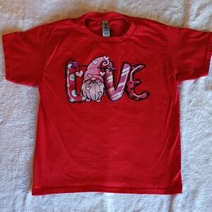 Custom Pressed- Valentine's Day- Gildan Red Love Gnome Kids T-Shirt